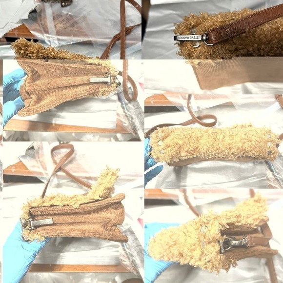 Steve Madden Bkate Brown Camel Faux Fur Crossbody Bag - "Beatrice" - Picture 9 of 16